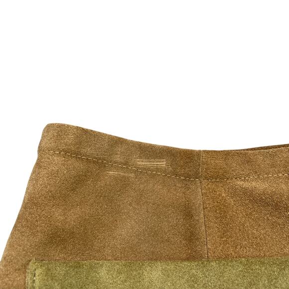 Reformation Tucson Skirt 8 Tan Leather Mini 70s Retro Mod Boho Festival Western - Picture 9 of 11